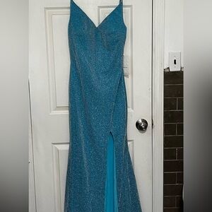 Light blue sparkling formal evening wear or prom dress size 6